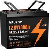 MFUZOP 12V 100Ah (1280wh) LiFePO4 &mdash; акумуляторна батарея, 4000+ циклів, з BMS для автономних та сонячних систем MFUZOP-LFP-12V100Ah-01 фото
