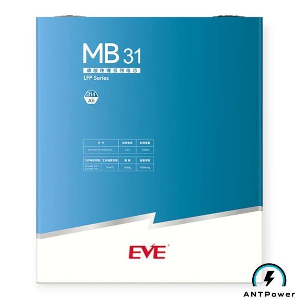 Упаковка аккумулятора LiFePO4 EVE MB31 314Ah оригинал