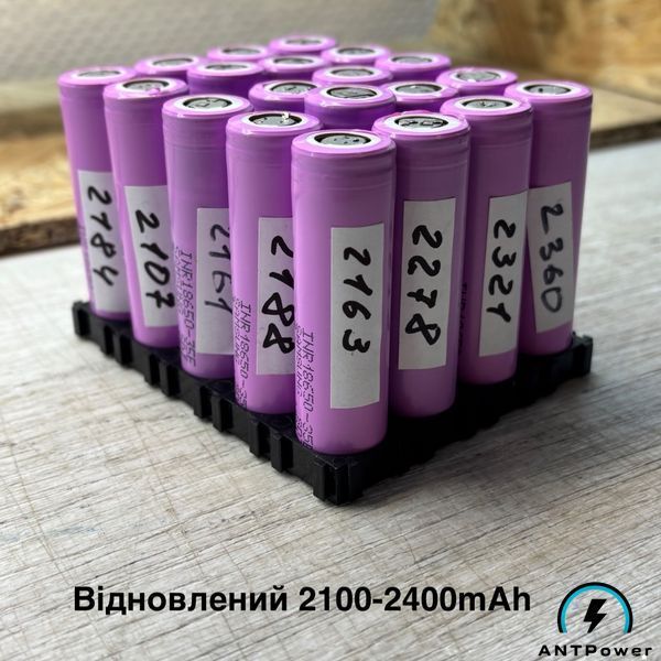 Аккумулятор 18650 Samsung INR18650 35E 3500 mAh, Li-ion 3,7В, 13A, Остаточная емкость 2100-2400mAh. Оригинал. Батарея INR18650 35E INR1865035E2400 фото