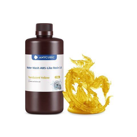 Фотополімерна смола Anycubic Water-Wash ABS-Like Resin 3.0 (прозоро-жовтий, 1 кг) SMWWABS3-TY фото
