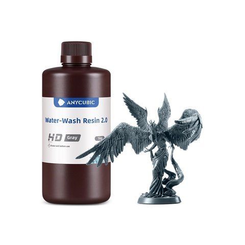 Фотополімерна смола Anycubic Water-Wash Resin 2.0 (HD сірий, 1 кг) 00179 фото