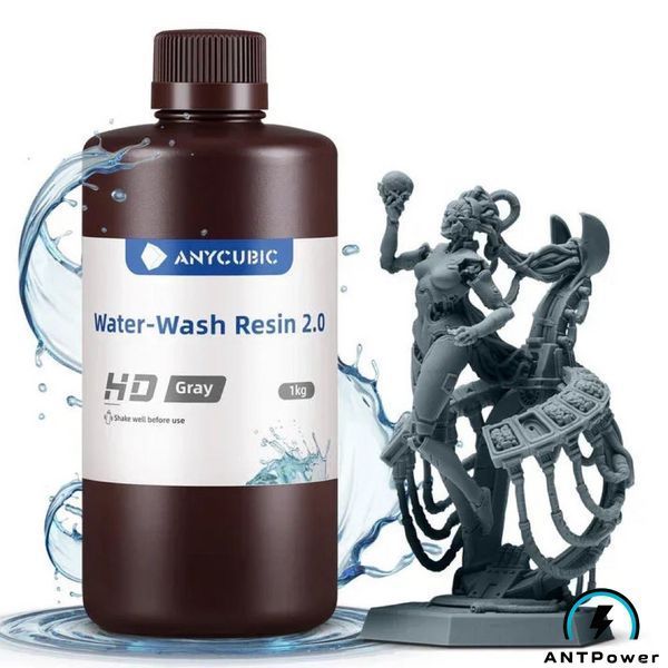Фотополимерная смола Anycubic Water-Wash Resin 2.0 (HD серый) 00179 фото