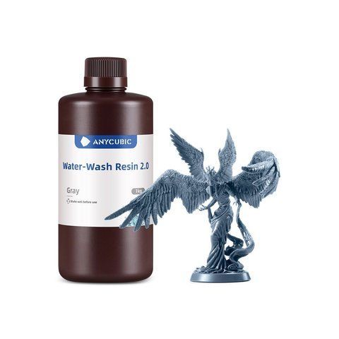 Фотополімерна смола Anycubic Water-Wash Resin 2.0 (сірий, 1 кг) 00182 фото