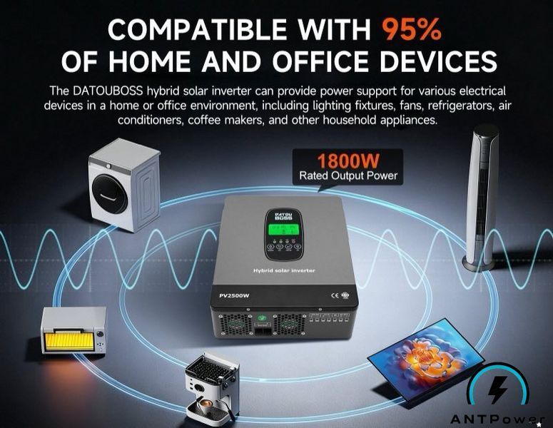 Гибридный солнечный инвертор DATOUBOSS DT-1218M (1800 Вт, 12 В) SP-DT-1218M-A-EU фото