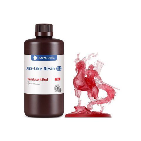 Фотополімерна смола Anycubic ABS-Like Resin 3.0 (прозоро-червоний, 1 кг) SMABS3-TR фото