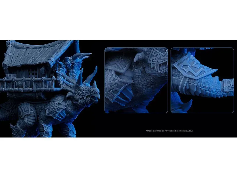 Приклади надрукованих на Anycubic Photon Mono X 6Ks мініатюр і деталей з гладкою поверхнею