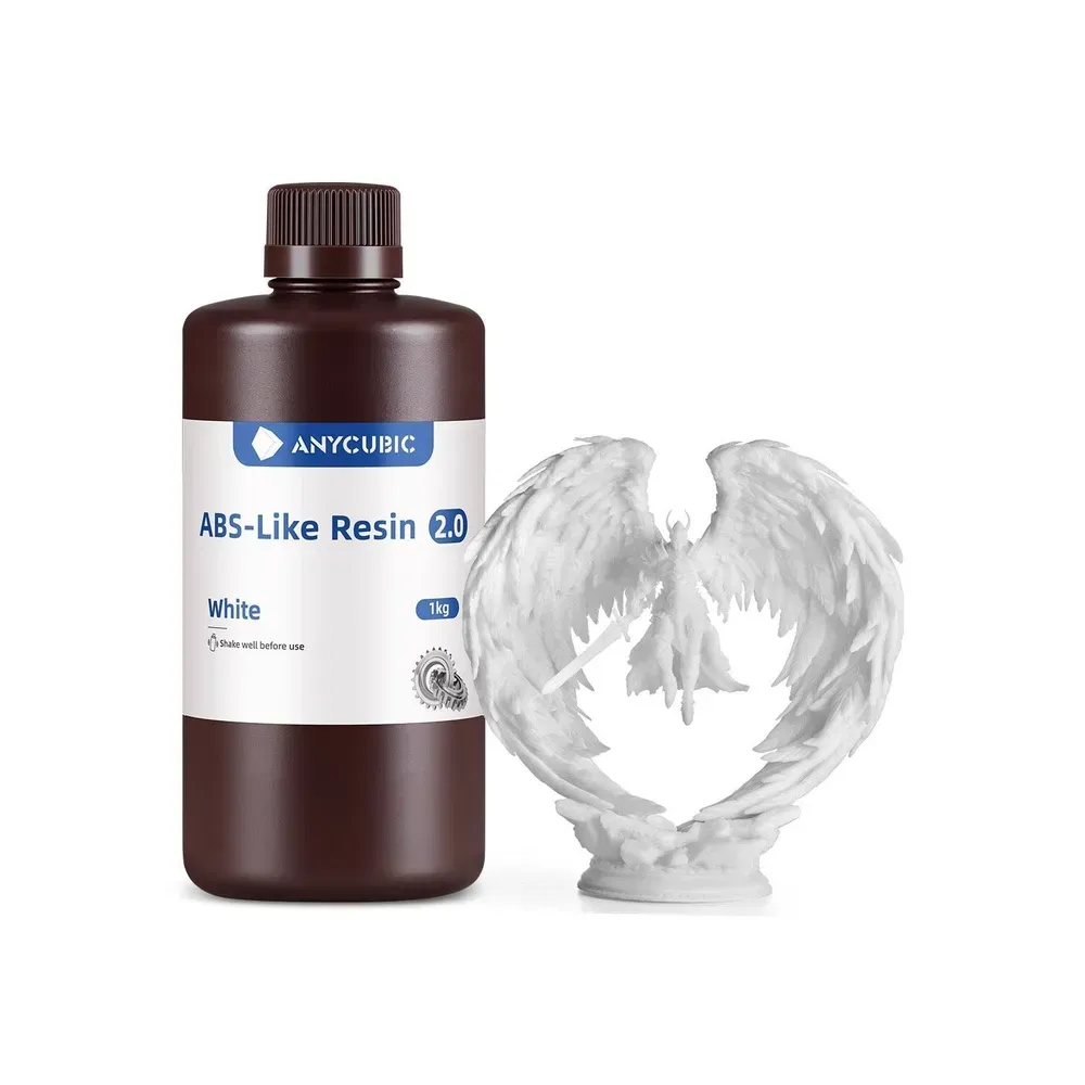 Флакон ABS-подібної фотополімерної смоли Anycubic ABS-Like Resin V2, білий, фасування 1 кг