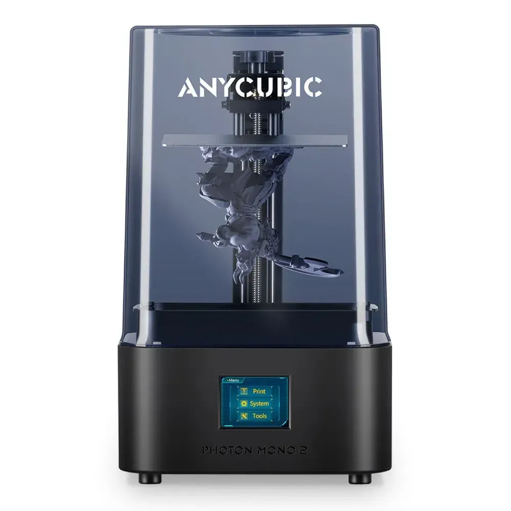 Фотополімерний 3D-принтер Anycubic Photon Mono 2 із надрукованою мініатюрою на платформі