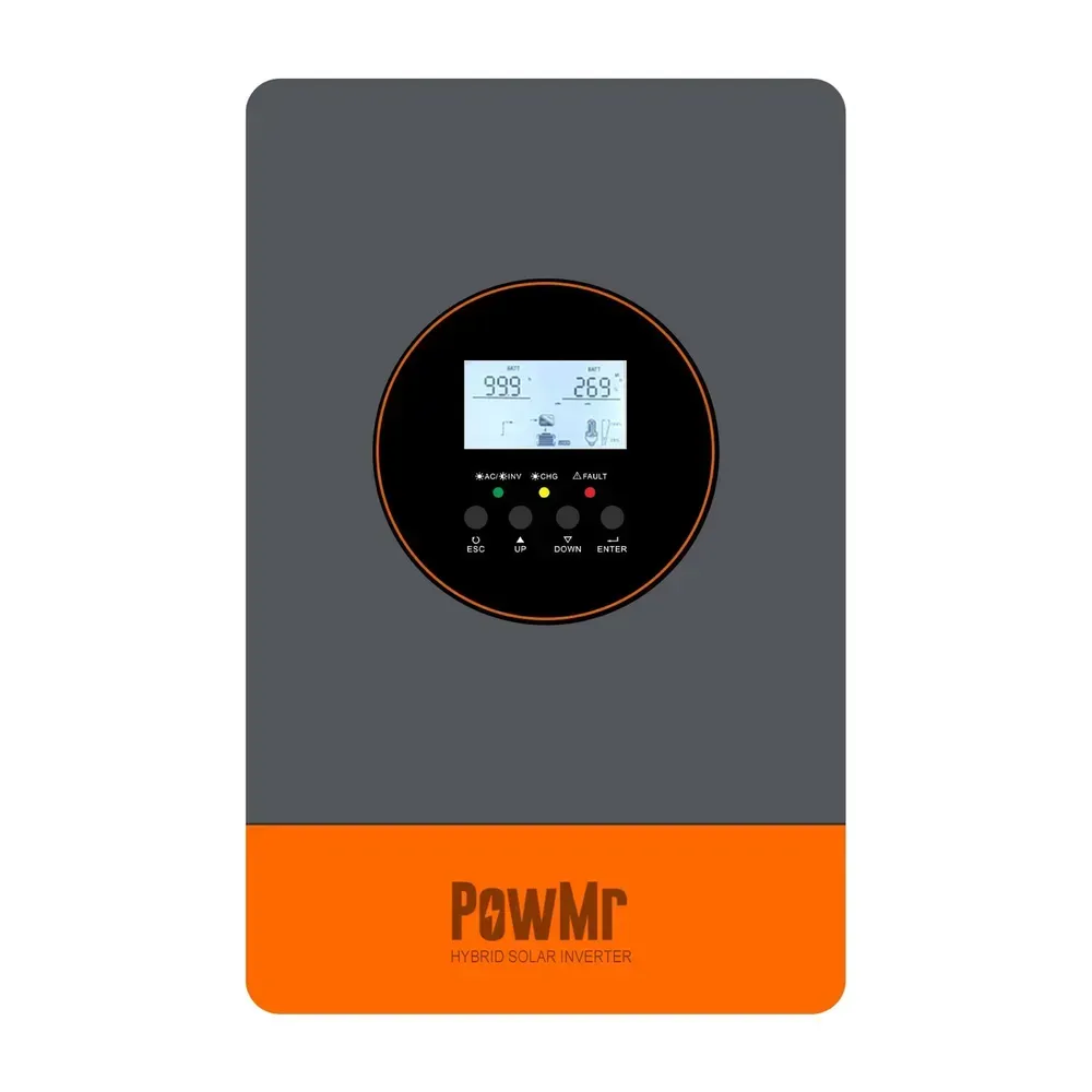 Передняя панель инвертора PowMr серии KP с включённым экраном