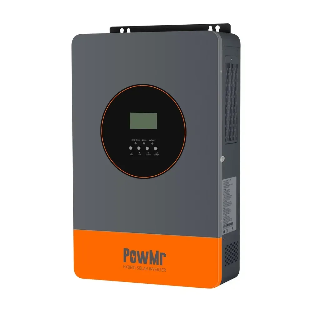 Инвертор PowMr серии KP под углом: кронштейн для крепления и боковые вентиляционные решётки