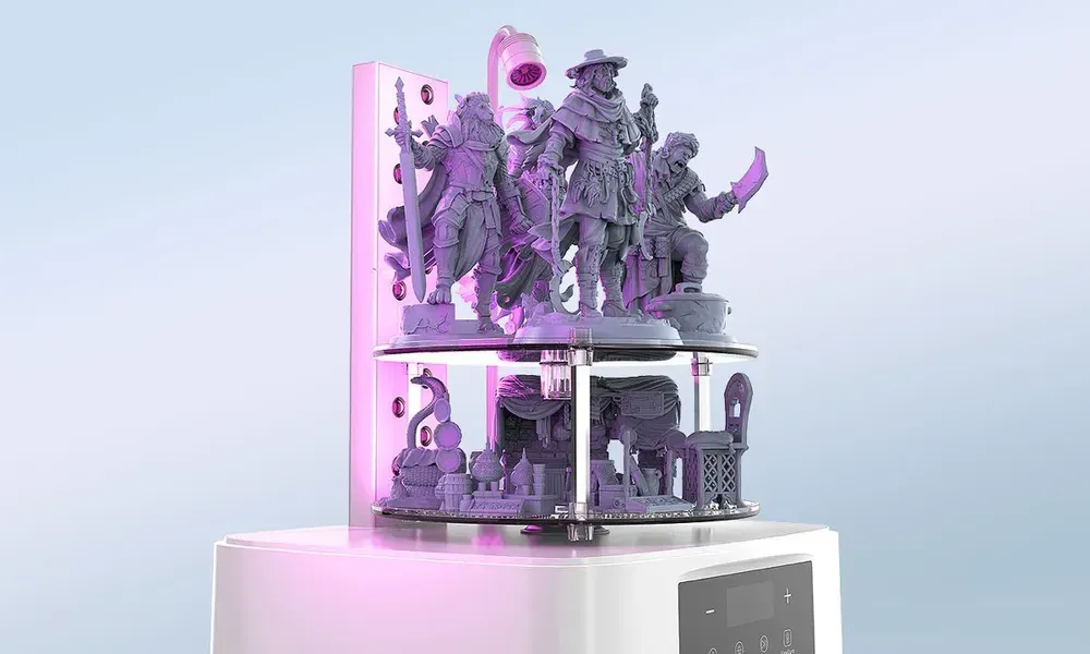 Двухъярусная платформа полимеризации Anycubic Wash & Cure 3 Plus с готовыми resin-отпечатками — фигурки и детали