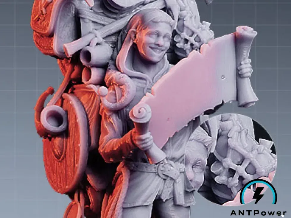 Мелкий рельеф на фигурках, напечатанных из смолы Anycubic Standard Resin Basic: складки ткани, свиток, черты лица