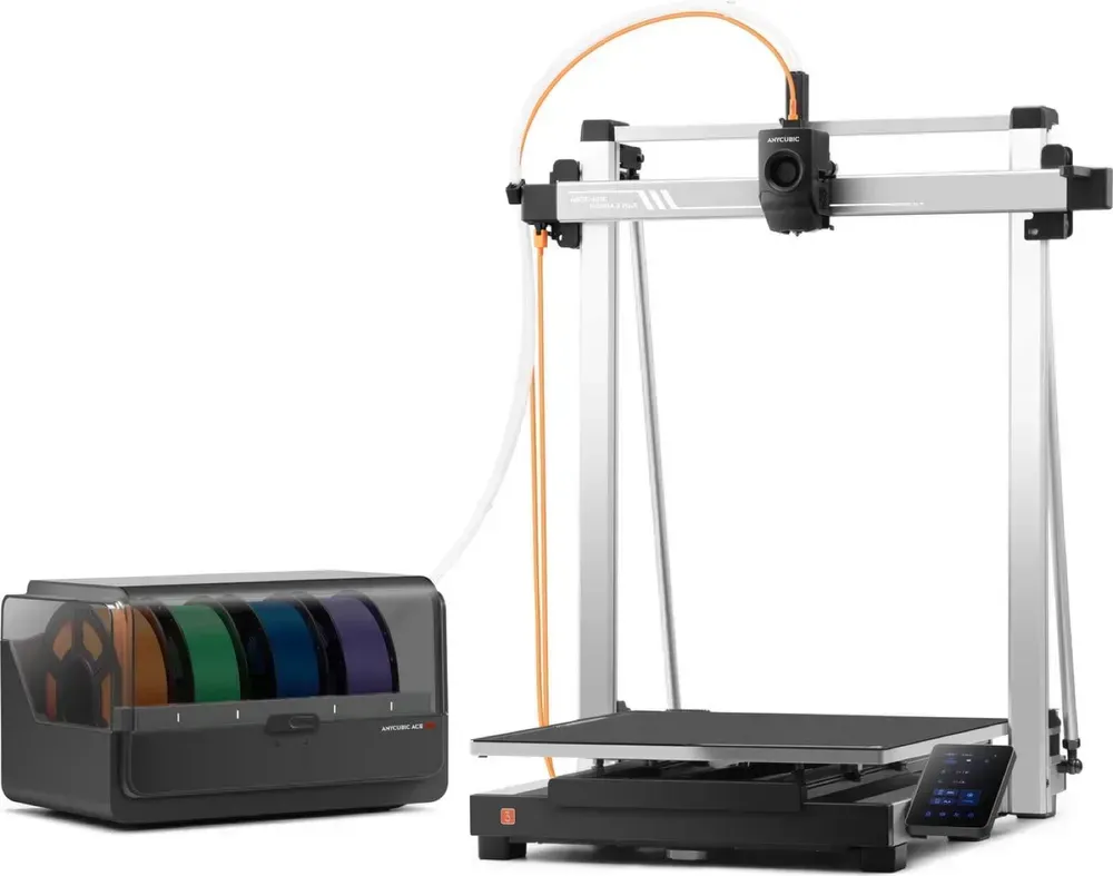Anycubic Kobra 3 Max Combo снизу сбоку — видна высота рамы и рабочий стол 420 на 420 мм