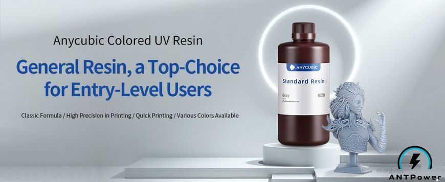 Фотополімерна смола Anycubic Standard Resin Basic (чорний, 1 кг) 00147 фото