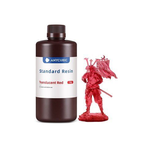 Фотополімерна смола Anycubic Standard Resin Basic (прозоро-червоний, 1 кг) SMSTD-TR фото
