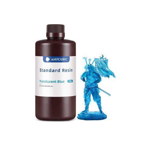 Фотополимерная смола Anycubic Standard Resin Basic (прозрачно-синий) SMSTD-TB фото