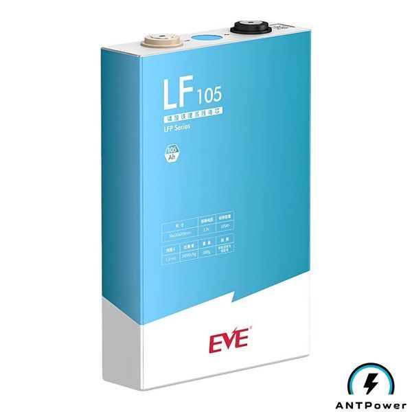 LiFePO4 ячейка EVE 105Ah Grade-A 3.2V LF105 &mdash; вид спереди