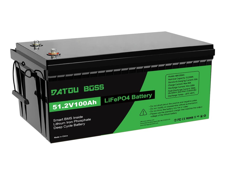Акумуляторна батарея DATOUBOSS LiFePO4 51,2 В 100 А·год 5120 Вт·год із вбудованою BMS